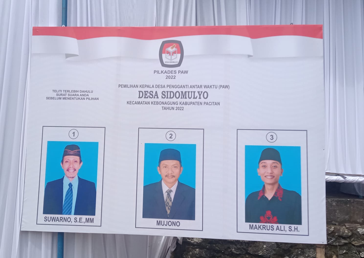 Gambar calon kades PAW desa Sidomulyo kecamatan Kebonagung Kabupaten Pacitan