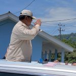 Capres Prabowo saat tiba di Pacitan