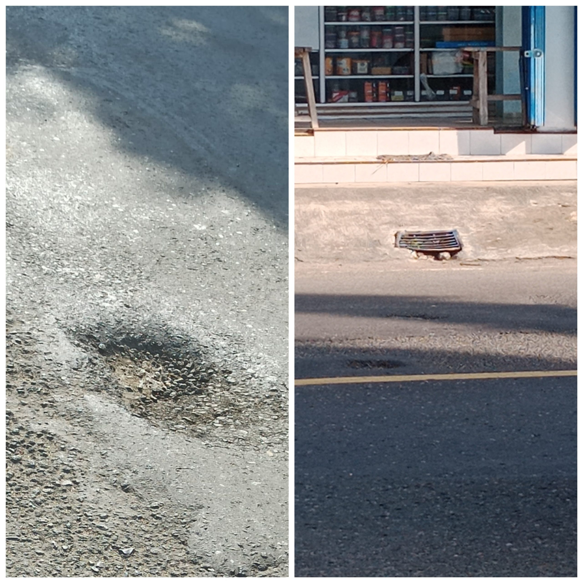 Bopeng jalan di sepanjang Jalan Gatot Subroto Pacitan. (F. Yuniar).