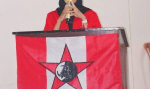Ketua DPC GMNI Pacitan, Dela Prastisia.