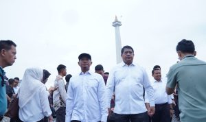 Bupati Aji dan Wabup Gagarin saat ikuti geladi resik di Monas.