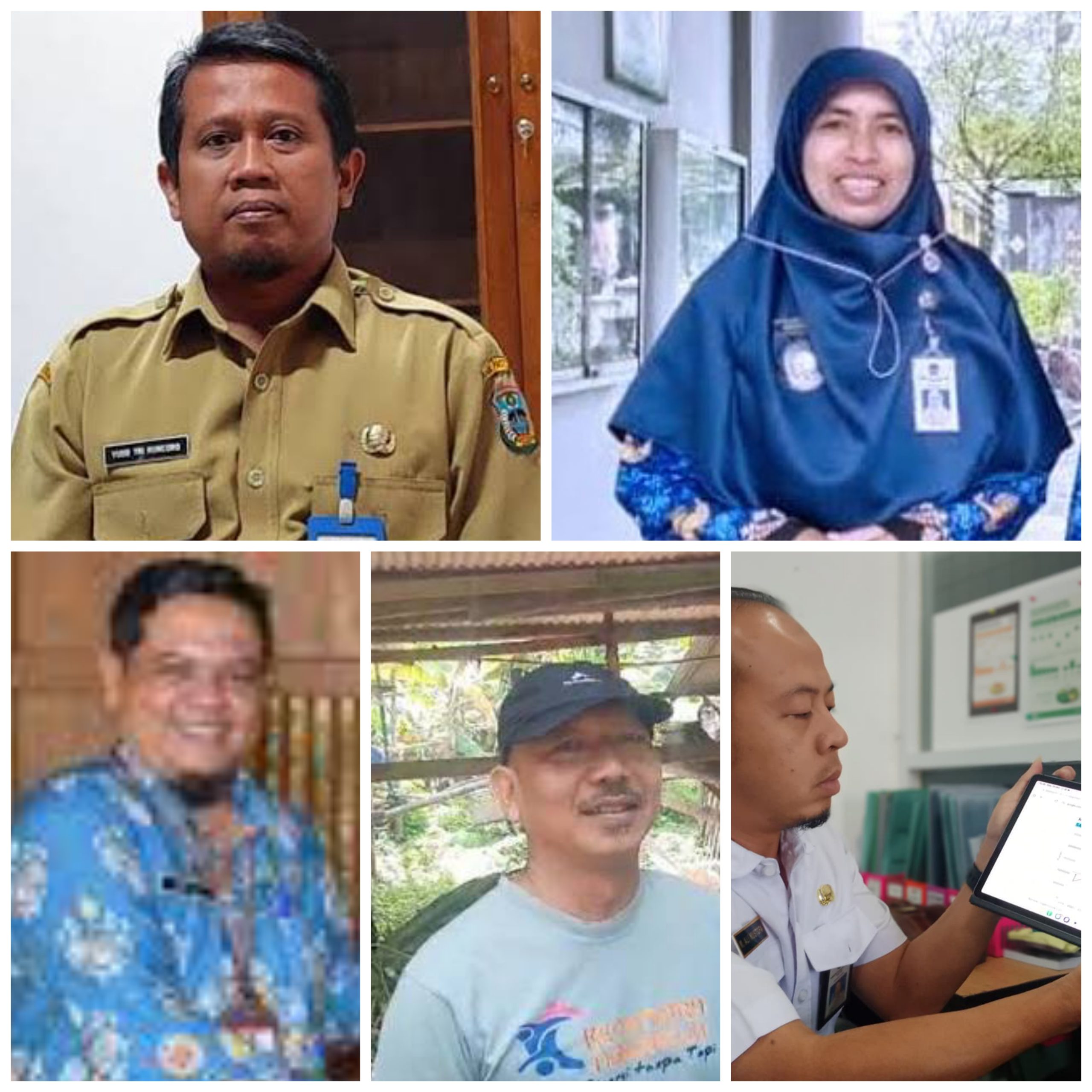 Dari kiri atas: Yudo Tri, Sugiyem, Ketik, Nanang dan Ali Mustofa.